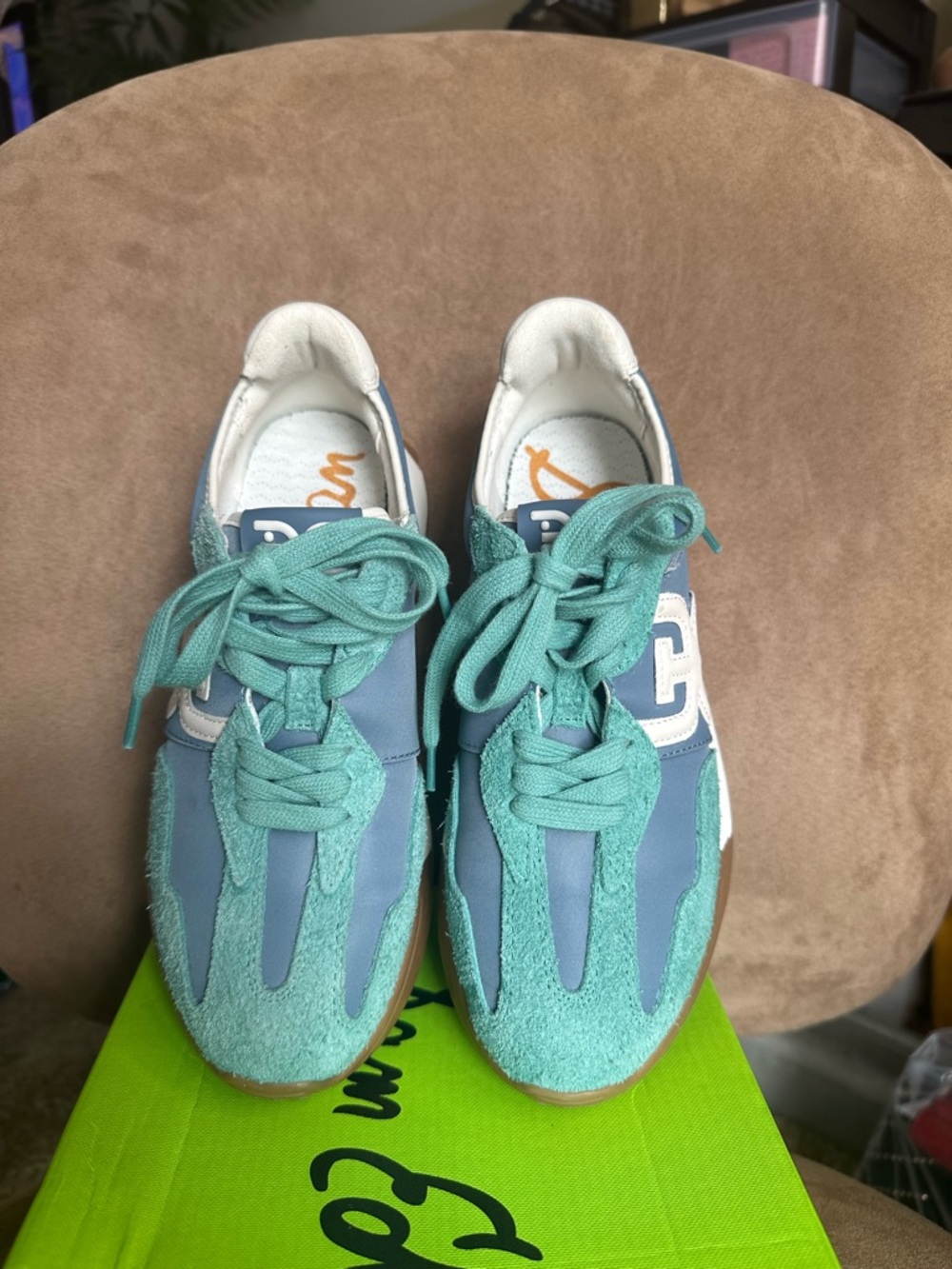 Sam Edelman Langley3 Light Teal & Blue Casual Sneakers New in Box - Picture 3 of 10